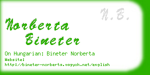 norberta bineter business card